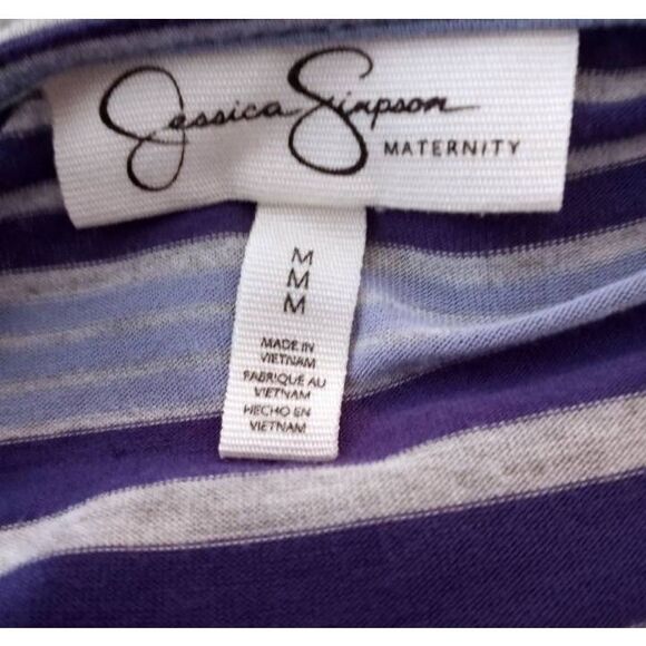 JESSICA SIMPSON MATERNITY BLUE & GRAY STRIPE DRESS SZ.M EUC. - Picture 6 of 8